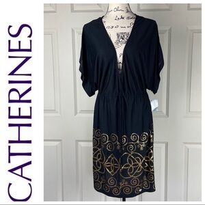 NWT Catherines Print V-Neck Cover Up Dress